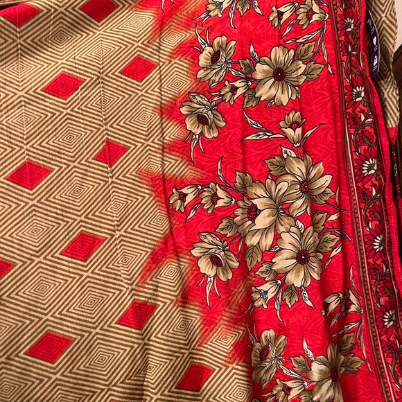 Darn Good Yarn Goddess Mini, reversible 2 layer recycled sari wrap skirt - Picture 7 of 12